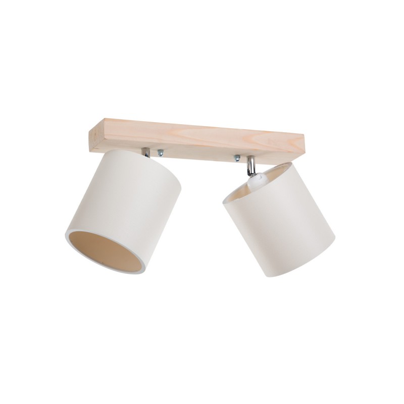 GLOBOSTAR® CUP 203-0059 Vintage Φωτιστικό Οροφής με Ντουί 2 x E27 AC 220-240V IP20 - Λευκό & Μπεζ - Μ42 x Π14 x Υ26cm