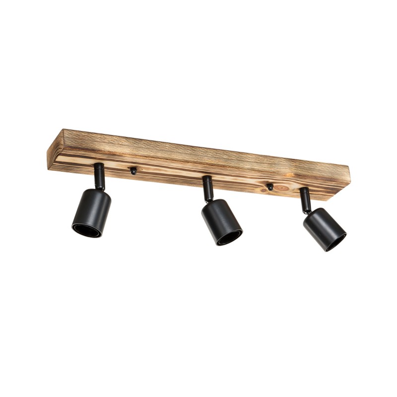 GLOBOSTAR® CUP 203-0061 Vintage Φωτιστικό Οροφής με Ντουί 3 x E27 AC 220-240V IP20 - Μαύρο & Μπέζ - Μ50 x Π8 x Υ15cm