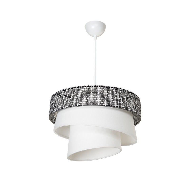 GLOBOSTAR® SIERA 203-0170 Μοντέρνο Κρεμαστό Φωτιστικό Οροφής με Ντουί 1 x E27 AC 220-240V IP20 - Μαύρο & Λευκό - Μ38 x Π38 x Υ26cm