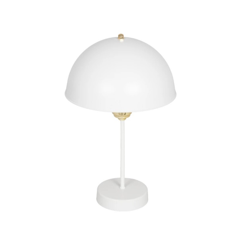 GLOBOSTAR® GAZETA 203-0302 Μοντέρνο Επιτραπέζιο Φωτιστικό Πορτατίφ με Ντουί 1 x E27 AC 220-240V IP20 - Λευκό & Χρυσό  - Μ25 x Π25 x Υ39cm