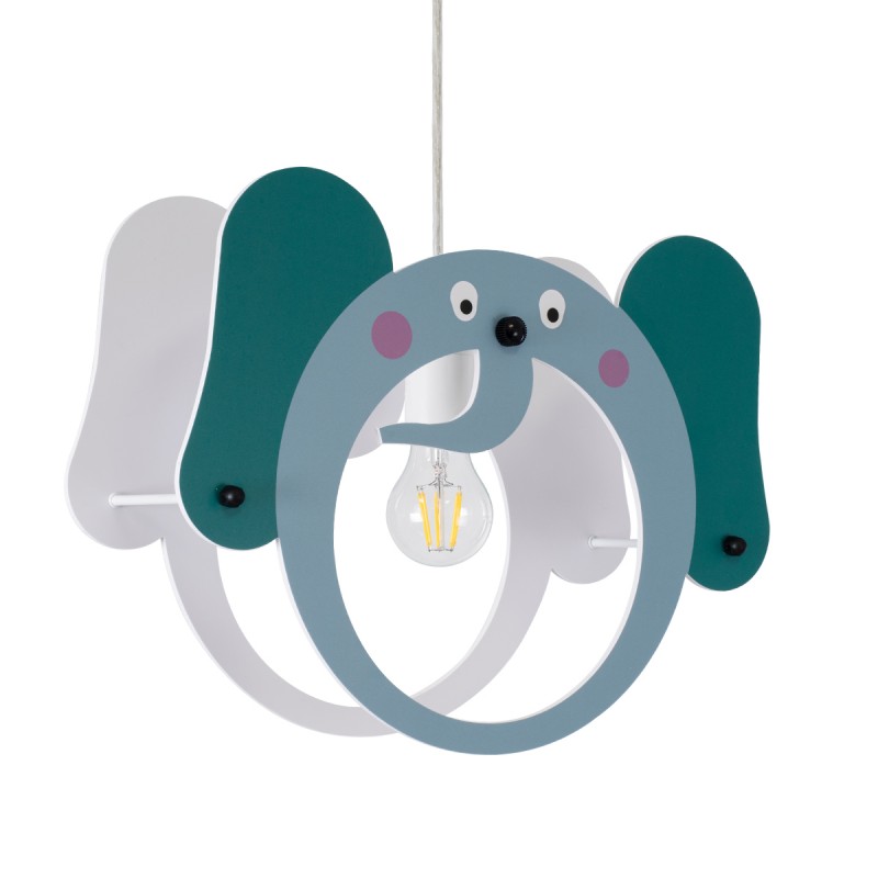 GLOBOSTAR® ELEPHANT 61578 Παιδικό Κρεμαστό Φωτιστικό Οροφής με Ντουί 1 x E27 AC 220-240V IP20 - Πολύχρωμο - Μ37.7 x Π15.5 x Υ31.5cm