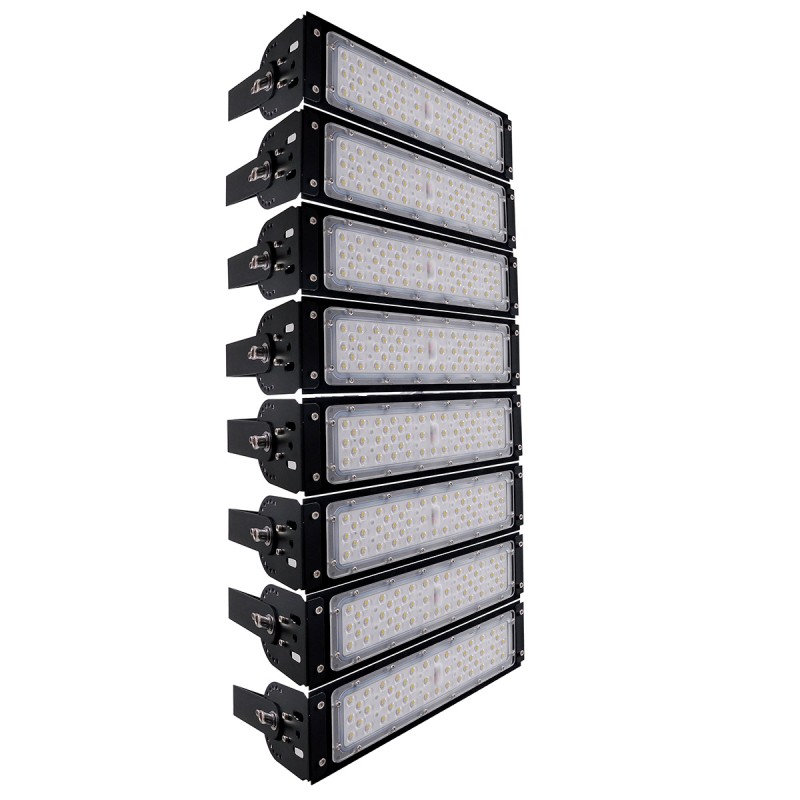 GLOBOSTAR® GOLIATH 90100-8 Προβολέας για Γήπεδα Tennis & Ποδοσφαίρου 5x5 LED 400W 60000lm 75°x135° SDCM<5 Fish Eye Lens AC 220-240V Αδιάβροχο IP65 IK08 Φυσικό Λευκό 5000K - Lumileds SMD Chip & Mean Well Driver - Μαύρο Ματ - Μ32 x Π12 x Υ72cm - 5 Χρόνια Εγ