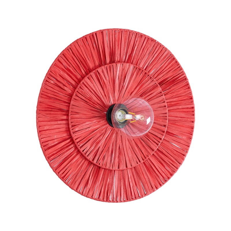 GLOBOSTAR® COLOMBO 02282 Boho Φωτιστικό Τοίχου - Απλίκα με Ντουί 1 x E27 AC 220-240V IP20 - Κόκκινο - Μ40 x Π40 x Υ9cm