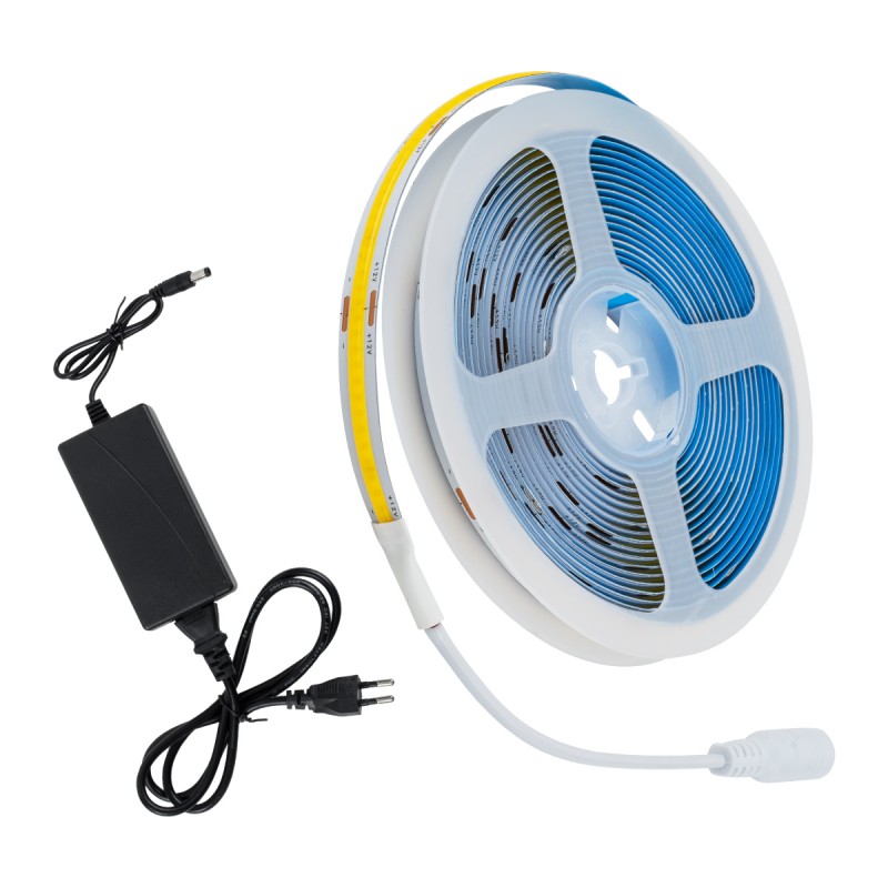 GLOBOSTAR® COBWAVE 70415 Σετ Ταινίας με Τροφοδοτικό LED 48W 4320lm 120° AC 220-240V IP20 1540 x COB Chip Θερμό Λευκό 2700K - Sanan COB Chip - Μ500 x Π1 x Υ0.2cm - Ρολό 5 Μέτρων - 2 Χρόνια Εγγύηση