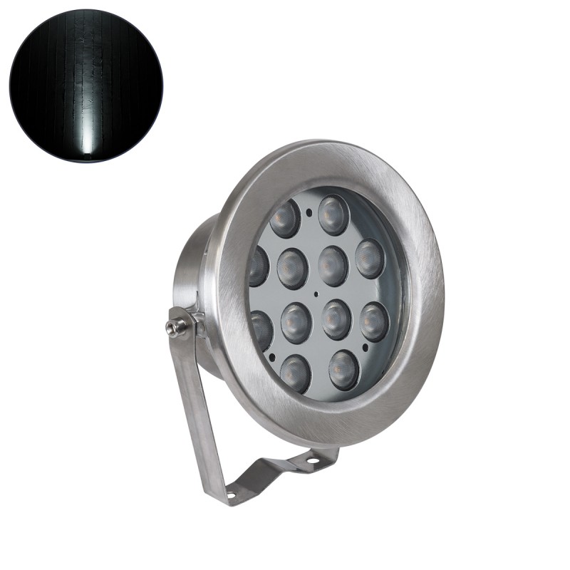 GLOBOSTAR® UNDERWATERJERRY 90424 Υποβρύχιο Επιφανειακό Σποτ για Σιντριβάνια/Πισίνες LED 12W 1200lm 30° DC 24V Αδιάβροχο IP68 Ψυχρό Λευκό 6000K Dimmable - Bridgelux SMD Chip - Ανοξείδωτο Ατσάλι 304 - Μ14.5 x Π7 x Υ19cm - 3 Χρόνια Εγγύηση