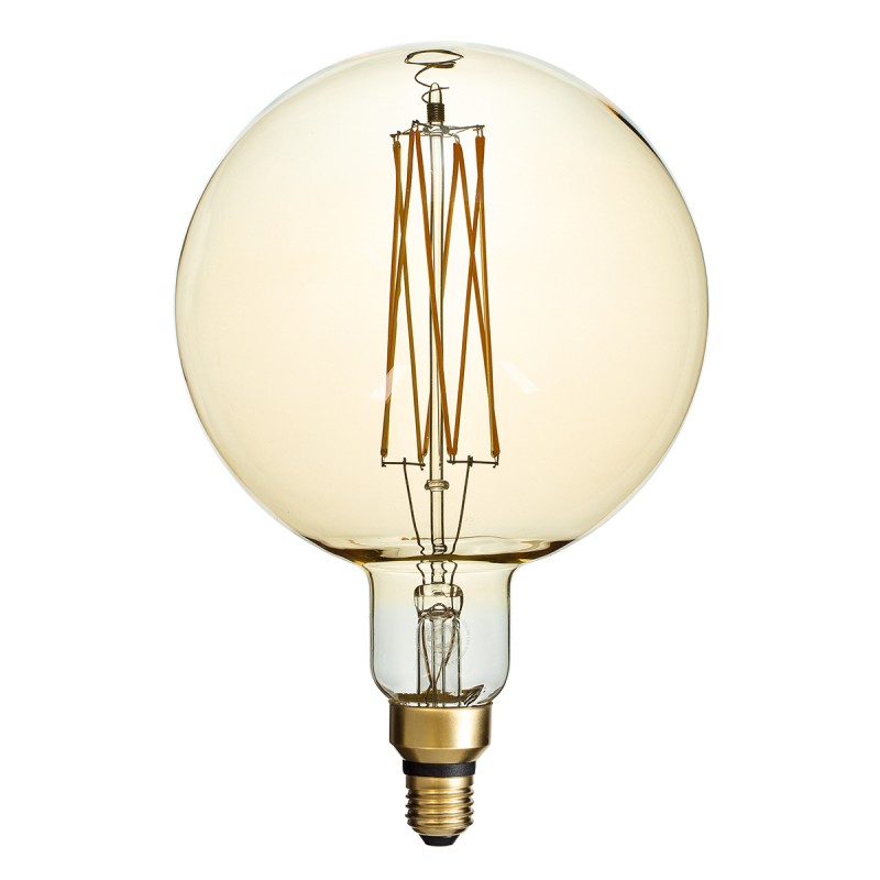 GLOBOSTAR® PITAYAS 99165 Λάμπα E27 G200 LED 8W 720lm 360° AC 220-240V IP20 Ultra Θερμό Λευκό 2200K Dimmable - Long Filament Chip - Μελί - Μ20 x Π20 x Υ30cm - 3 Χρόνια Εγγύηση