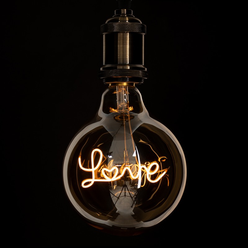 GLOBOSTAR® LOVE 99252 Λάμπα E27 G125 LED 2.4W 204lm 360° AC 220-240V IP20 Ultra Θερμό Λευκό 2200K Dimmable - Filament Chip - Μελί - Μ12.5 x Π12.5 x Υ18cm - 3 Χρόνια Εγγύηση