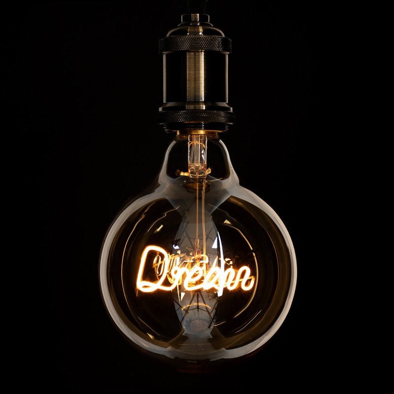 GLOBOSTAR® DREAM 99255 Λάμπα E27 G125 LED 2.4W 204lm 360° AC 220-240V IP20 Ultra Θερμό Λευκό 2200K Dimmable - Filament Chip - Μελί - Μ12.5 x Π12.5 x Υ18cm - 3 Χρόνια Εγγύηση