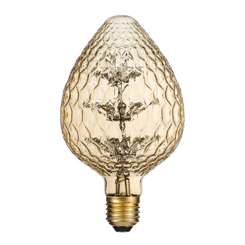 GLOBOSTAR® STRAWBERRY 99204 Λάμπα E27 SB95 LED 1.6W 140lm 360° AC 220-240V IP20 Ultra Θερμό Λευκό 2200K Dimmable - Diode HP Filament Chip - Μελί - Μ9.5 x Π9.5 x Υ17cm - 3 Χρόνια Εγγύηση