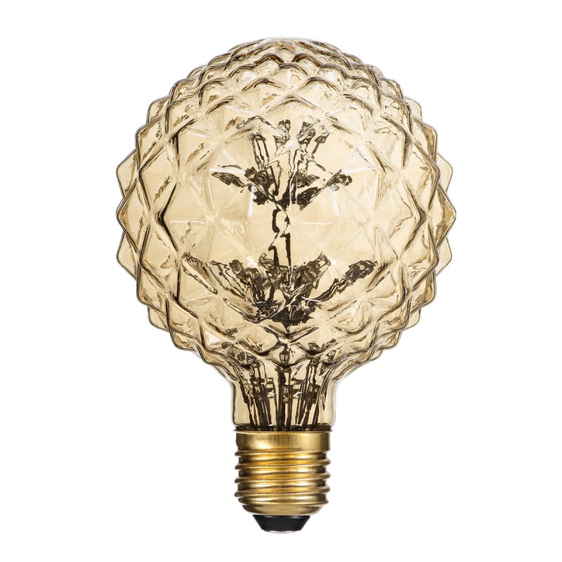 GLOBOSTAR® PINEAPPLE 99203 Λάμπα E27 P95 LED 1.6W 140lm 360° AC 220-240V IP20 Ultra Θερμό Λευκό 2200K Dimmable - Diode HP Filament Chip - Μελί - Μ9.5 x Π9.5 x Υ13.5cm - 3 Χρόνια Εγγύηση