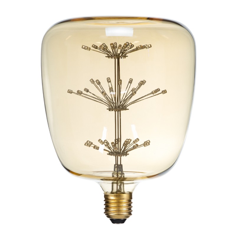 GLOBOSTAR® BARREL 99209 Λάμπα E27 G145 LED 1.6W 140lm 360° AC 220-240V IP20 Ultra Θερμό Λευκό 2200K - Diode HP Filament Chip - Μελί - Μ14.5 x Π14.5 x Υ19cm - 3 Χρόνια Εγγύηση