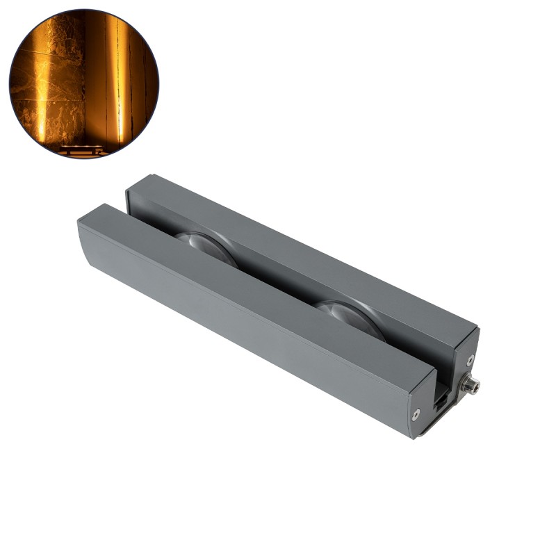 GLOBOSTAR® WINDOWARTE 90718 Φωτιστικό Ανάδειξης Παραθύρων LED 18W 1530lm 8°x180° DC 24V Αδιάβροχο IP67 Ultra Θερμό Λευκό 2200K Dimmable - CREE XPE Chip - Γκρι Ανθρακί - Μ25 x Π7 x Υ4.5cm - 3 Χρόνια Εγγύηση