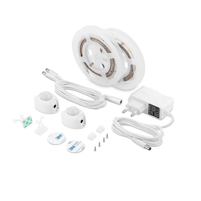 GLOBOSTAR® NIGHTSTEP 70401 Σετ Ταινίας με με Αισθητήρα Κίνησης-Ημέρας-Νύχτας & Τροφοδοτικό LED 6W 600lm 120° AC 220-240V Αδιάβροχο IP65 72 x SMD2835 Φυσικό Λευκό 4500K - Sanan SMD Chip - Μ240 x Π0.8 x Υ0.2cm - Δύο Ρολά 1.2 Μέτρων - 2 Χρόνια Εγγύηση