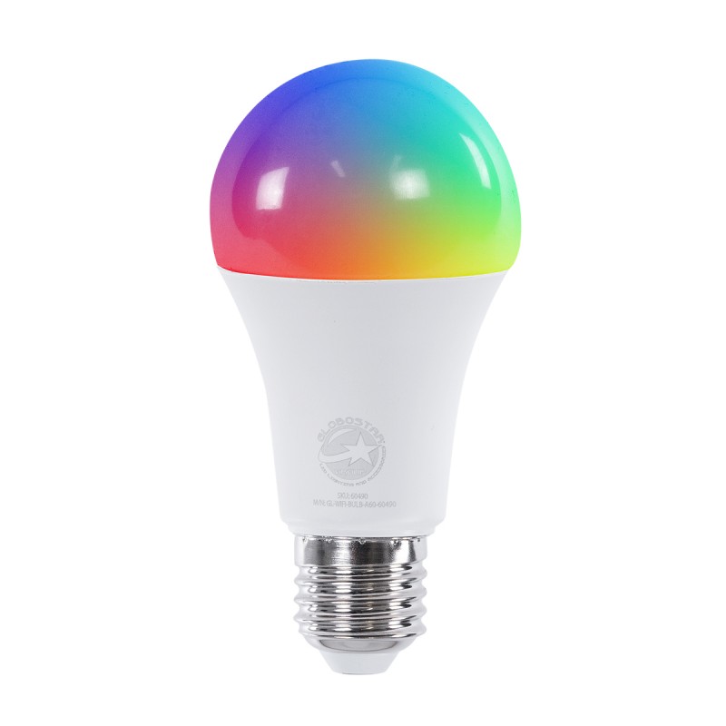 GLOBOSTAR® SMARTME 60490 Λάμπα E27 A60 Smart Home WiFi με Λειτουργία μέσω Tuya APP LED 12W 1200lm 260° AC 220-240V IP20 Πολύχρωμο RGBW+WW Dimmable - Bridgelux Chip - Μ6 x Π6 x Υ12cm - 3 Χρόνια Εγγύηση