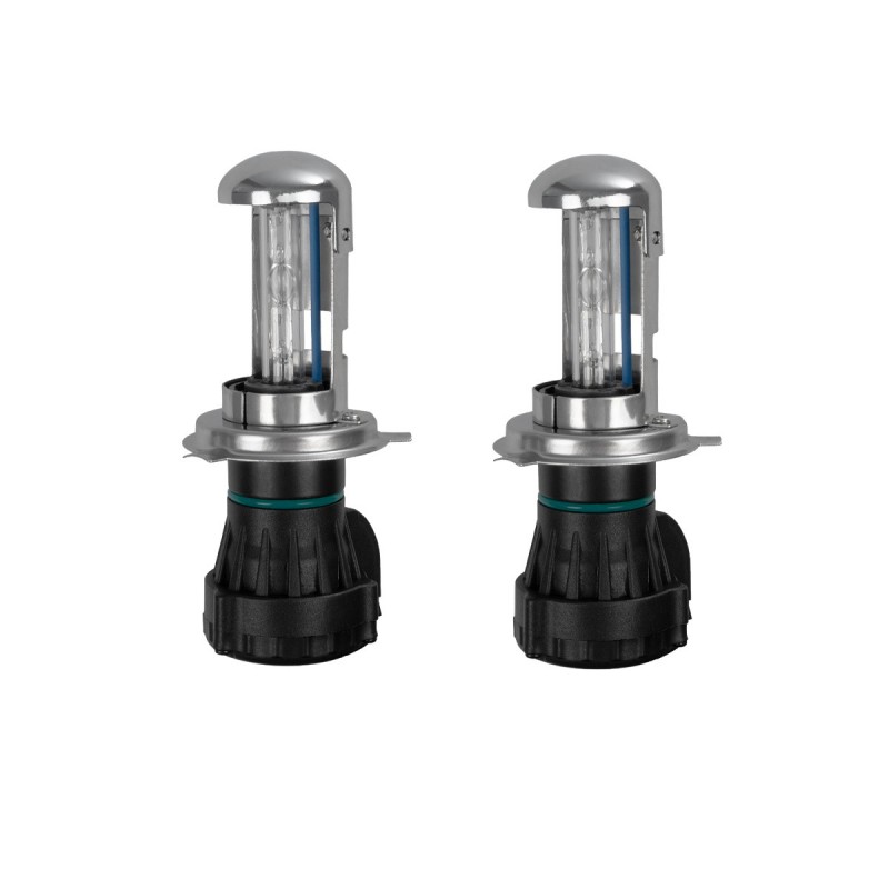 GLOBOSTAR® HID 84047 Λάμπα Xenon H4 H/L Super Vision Υψηλής Φωτεινότητας +30% 35W/70W 3500lm/7000lm 360° DC 12V Αδιάβροχο IP65 Ultra Ψυχρό Λευκό 8000K - Μ4.8 x Π4.8 x Υ10.2cm - Πακέτο 2 Τεμαχίων - 2 Χρόνια Εγγύηση