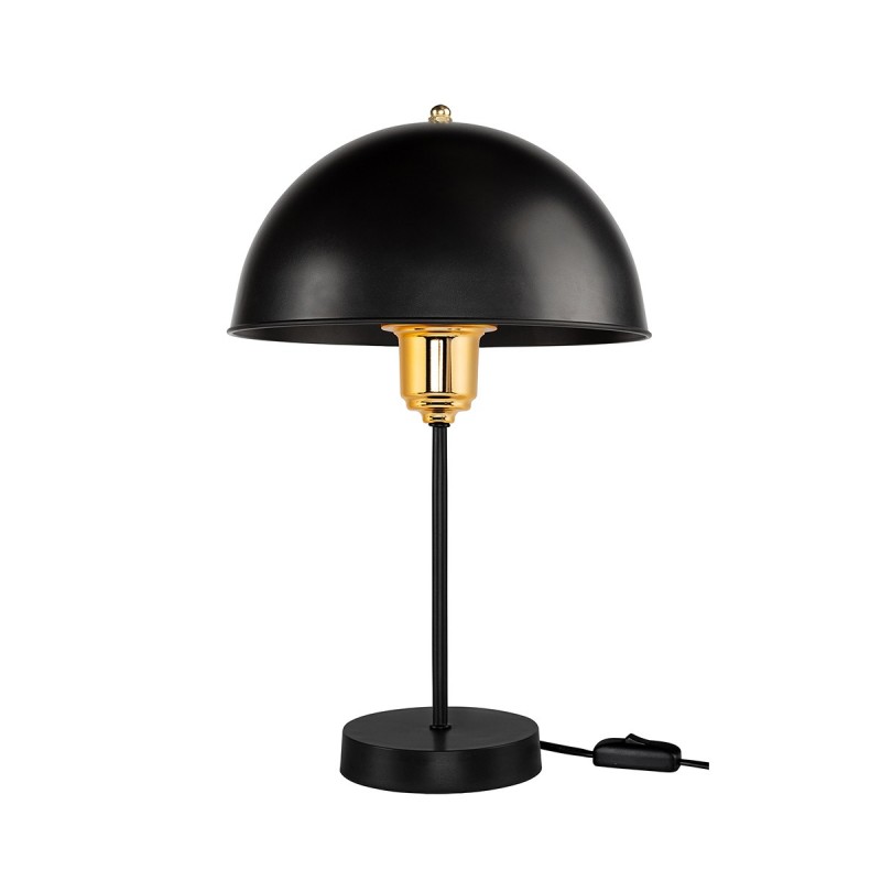 GLOBOSTAR® GAZETA 203-0298 Μοντέρνο Επιτραπέζιο Φωτιστικό Πορτατίφ με Ντουί 1 x E27 AC 220-240V IP20 - Μαύρο & Χρυσό - Μ25 x Π25 x Υ39cm