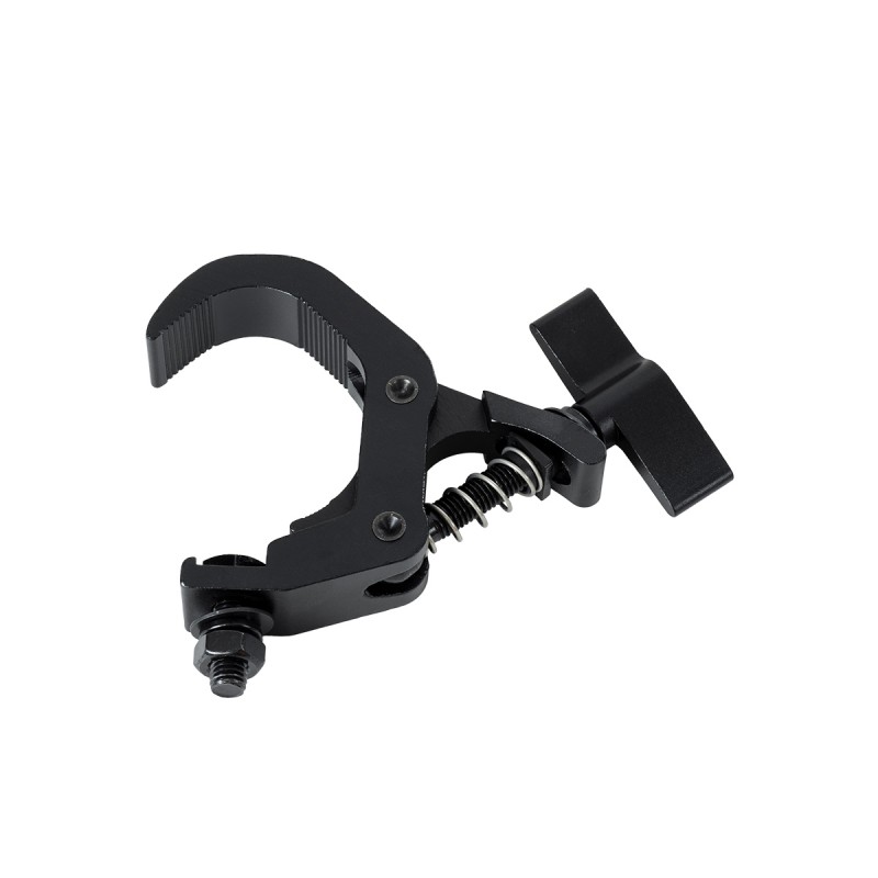 GLOBOSTAR® CLAMPS 51180 Stage Hook Γάντζος Αλουμινίου Ύψηλης Αντοχής για Κρέμαση, Στήριξη & Τοποθέτηση Προϊόντων Stage σε Τράσες Αδιάβροχο IP65 - Μαύρο Ματ - Μ16 x Π12 x Υ2.5cm