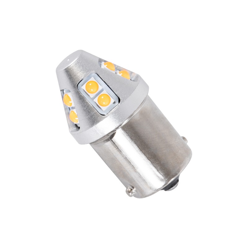 GloboStar® 1156 - BA15S - P21W 81459 Λάμπα Αυτοκινήτου & Φορτηγού  3rd Generation Can-Bus Extreme Truck Series LED 12 SMD 3030 5W 150lm 360° DC 10-30V IP20 Πορτοκαλί