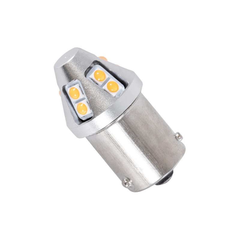 GloboStar® 81461 Λάμπα Αυτοκινήτου & Φορτηγού 7507 - BAU15S - PY21W 3rd Generation Can-Bus Extreme Truck Series LED 12 SMD 3030 5W 150lm 360° DC 10-30V IP20 Πορτοκαλί