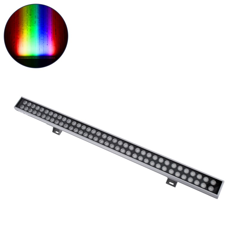 GLOBOSTAR® WASHERGAIA 90216 Μπάρα Φωτισμού Wall Washer LED 144W 12240lm 10° DC 24V Αδιάβροχο IP67 Πολύχρωμο RGBW Dimmable DMX512 - Bridgelux SMD Chip - Γκρι Ανθρακί - Μ100 x Π7.3 x Υ4.3cm - 3 Χρόνια Εγγύηση