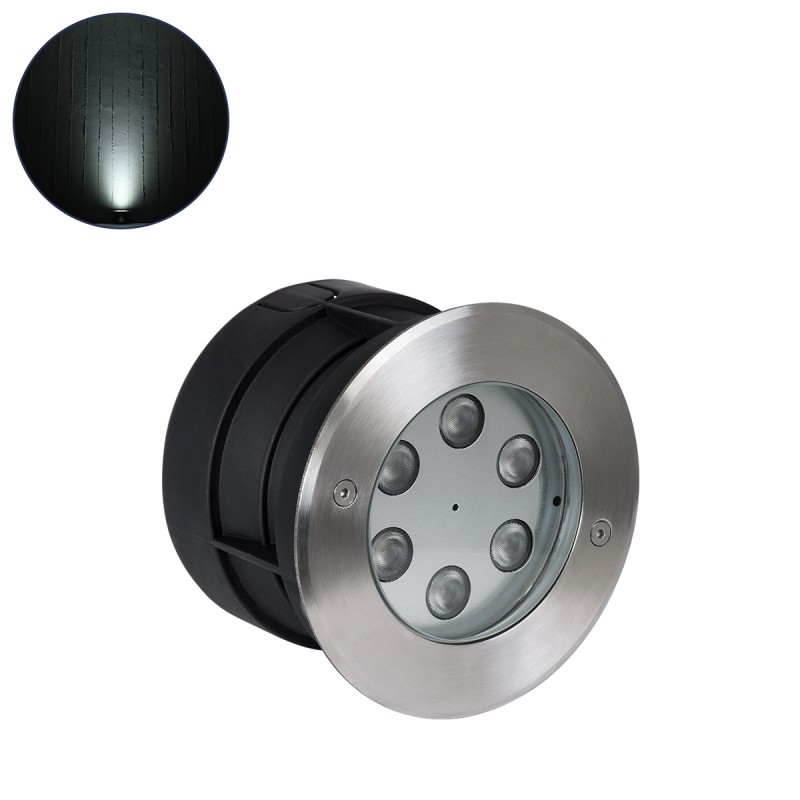 GLOBOSTAR® UNDERWATERYUNI 90418 Υποβρύχιο Χωνευτό Σποτ για Σιντριβάνια/Πισίνες LED 6W 600lm 30° DC 24V Αδιάβροχο IP68 Ψυχρό Λευκό 6000K Dimmable - Bridgelux SMD Chip - Ανοξείδωτο Ατσάλι 304 - Μ15 x Π15 x Υ10cm - Q14cm - 3 Χρόνια Εγγύηση