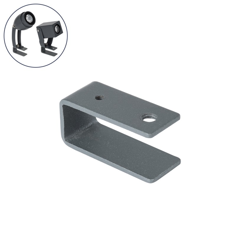 GLOBOSTAR® TREEBASE 90476 Ειδική Βάση (U) για Ιμάντα Στήριξης Φωτιστικών Σποτ σε κορμό Φυτών & Δέντρων - Γκρι Ανθρακί - Μ4.3 x Π1.8 x Υ2cm