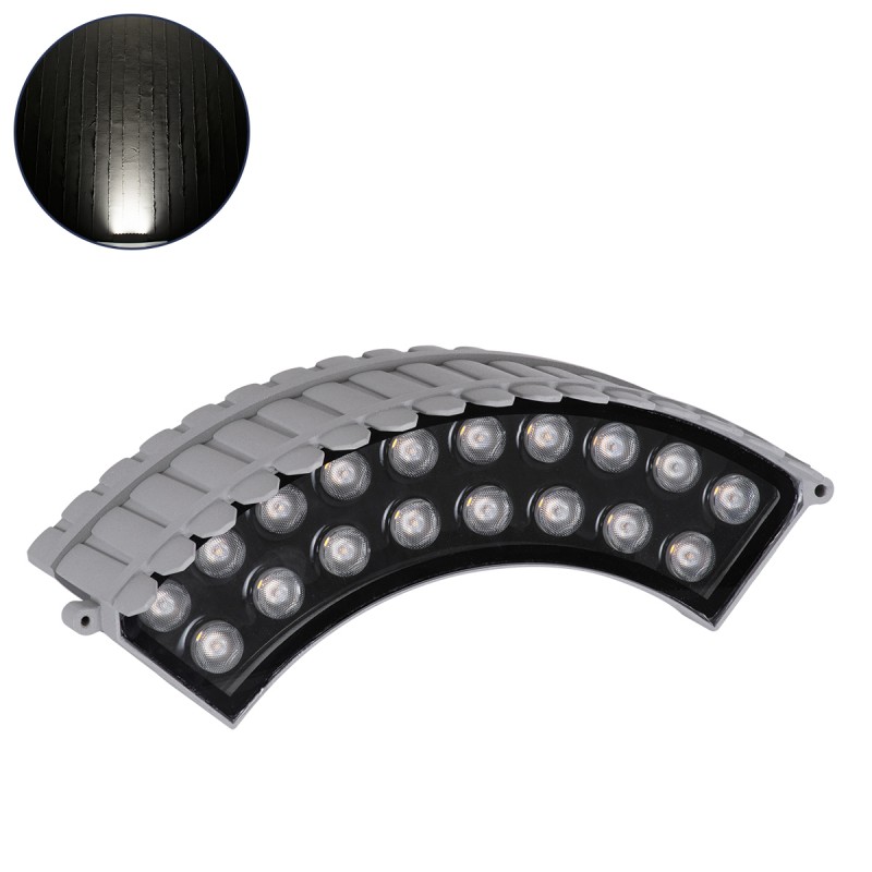 GLOBOSTAR® TREEJINA 90691 Κυρτή Μπάρα Φωτισμού Wall Washer για Φυτά - Δέντρα LED 18W 1710lm 10° DC 24V Αδιάβροχο IP67 Φυσικό Λευκό 4500K Dimmable - Bridgelux SMD Chip - Γκρι Ανθρακί - Μ29 x Π11 x Υ10.5cm - 3 Χρόνια Εγγύηση