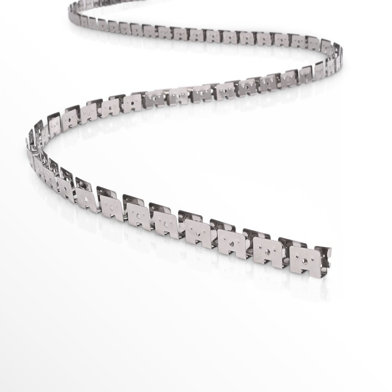 kelvo® NEONPRO KLV-101-0069 Εύκαμπτη Βάση Στήριξης για Neon Flex LED Αδιάβροχο IP65 - Νίκελ Χρώμιο - Μ1000 x Π0.7 x Υ1.2cm - Ρολό 10 Μέτρων