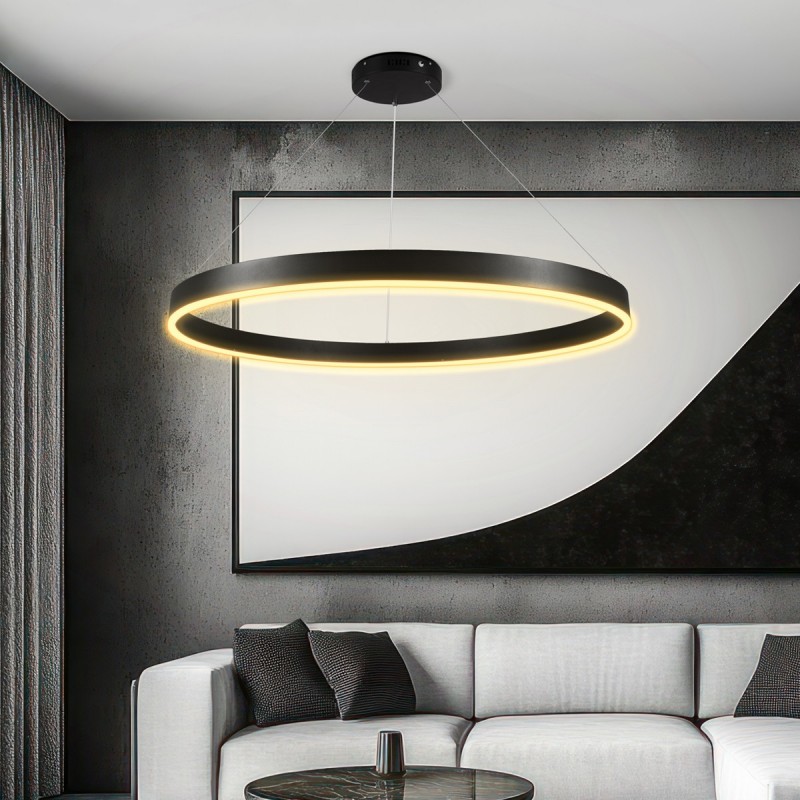 kelvo® VENOM KLV-101-0193 Κρεμαστό Φωτιστικό Οροφής LED 75W 7500lm 120° AC 220-240V IP20 Ρυθμιζόμενο Λευκό CCT με Χειριστήριο από 2700K έως 6000K Dimmable - Lumileds SMD Chip - Μαύρο Ματ - Μ100 x Π100 x Υ6.5cm - 3 Χρόνια Εγγύηση