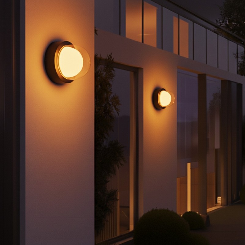 kelvo® NEXA KLV-101-0247 Φωτιστικό Τοίχου / Απλίκα LED 6W 480lm 180° AC 220-240V Αδιάβροχο IP65 Ultra Θερμό Λευκό 1800K - Sanan SMD Chip & TÜV SÜD Driver - Μαύρο Ματ - Μ11 x Π8.5 x Υ11cm - 5 Χρόνια Εγγύηση