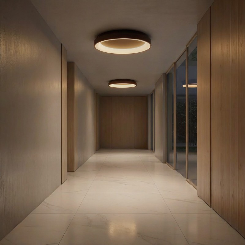 kelvo® SALEM KLV-101-0284 Φωτιστικό Οροφής LED 105W 10500lm 120° AC 220-240V IP20 Ρυθμιζόμενο Λευκό CCT με Χειριστήριο από 2700K έως 6000K Dimmable - Lumileds SMD Chip - Καφέ Ματ - Μ60 x Π60 x Υ9.5cm - 3 Χρόνια Εγγύηση