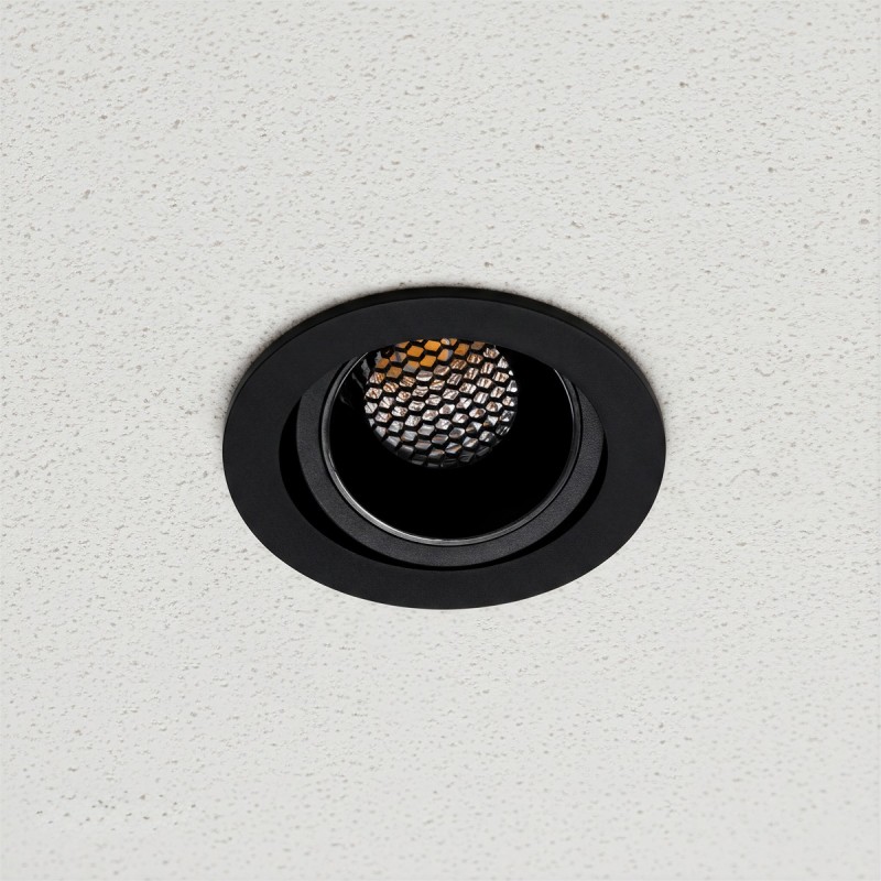 kelvo® LEO KLV-101-0314 Χωνευτό Κινούμενο Φωτιστικό Downlight Σποτ με Honeycomb Anti-Glare Reflector LED 10W 1300lm 38° AC 220-240V IP20 Φυσικό Λευκό 4500K - Bridgelux COB Chip & TÜV SÜD Driver - Μαύρο Ματ - Μ8.5 x Π8.5 x Υ6.6cm / Q7.5cm - 5 Χρόνια Εγγύησ