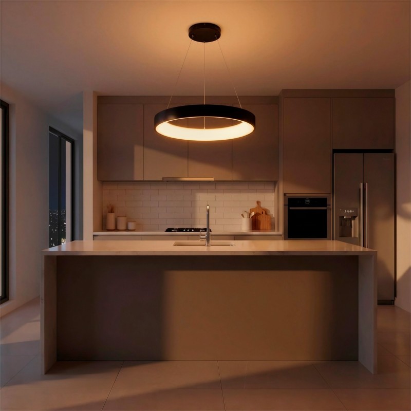 kelvo® SALEM KLV-101-0289 Κρεμαστό Φωτιστικό Οροφής LED 105W 10500lm 120° AC 220-240V IP20 Ρυθμιζόμενο Λευκό CCT με Χειριστήριο από 2700K έως 6000K Dimmable - Lumileds SMD Chip - Μαύρο Ματ - Μ60 x Π60 x Υ6cm - 3 Χρόνια Εγγύηση