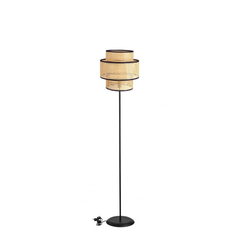 VIENNA FLOOR LAMP BLACK-RATTAN ΟΡΘΟΣΤ. 3-ΠΑΤΟ ΑΜΠΑΖΟΥΡ