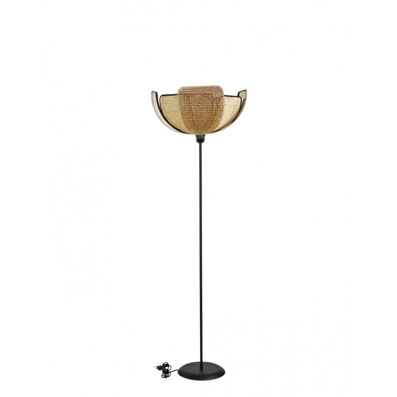 HFLB-60 FLOOR LAMP BLACK-RATTAN ΟΡΘΟΣΤΑΤΗΣ ΠΕΤΑΛΑ