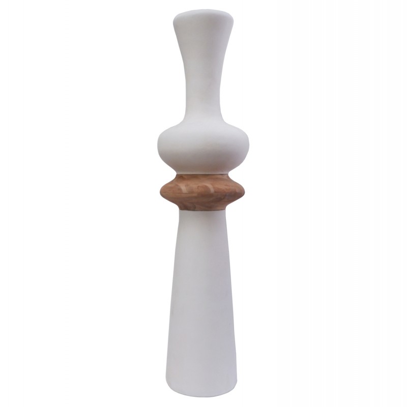 ΔΙΑΚΟΣΜΗΤΙΚΟ ΒΑΖΟ ΔΑΠΕΔΟΥ NEBULA HM4660.02L FIBER CEMENT ΛΕΥΚΟ--ΞΥΛΟ ΤΕΑΚ Φ45x172Υεκ