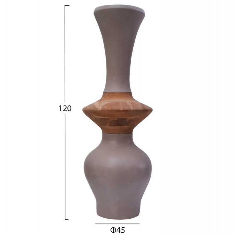 ΔΙΑΚΟΣΜΗΤΙΚΟ ΒΑΖΟ ΔΑΠΕΔΟΥ NEBULA HM4660.05S FIBER CEMENT TAUPE--ΞΥΛΟ ΤΕΑΚ Φ45x120Υεκ