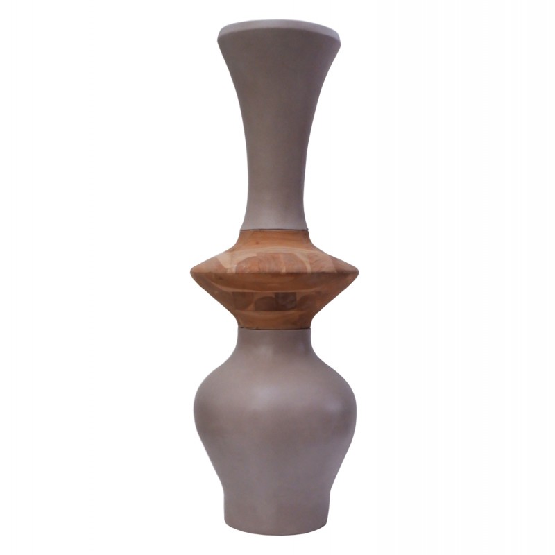 ΔΙΑΚΟΣΜΗΤΙΚΟ ΒΑΖΟ ΔΑΠΕΔΟΥ NEBULA HM4660.05S FIBER CEMENT TAUPE--ΞΥΛΟ ΤΕΑΚ Φ45x120Υεκ