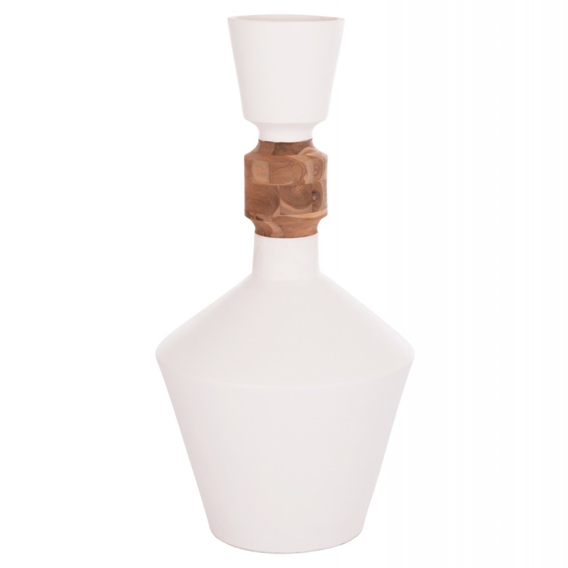 ΔΙΑΚΟΣΜΗΤΙΚΟ ΒΑΖΟ ΔΑΠΕΔΟΥ NEBULA HM4661.02 FIBER CEMENT ΛΕΥΚΟ--ΞΥΛΟ ΤΕΑΚ Φ60x115Υεκ.