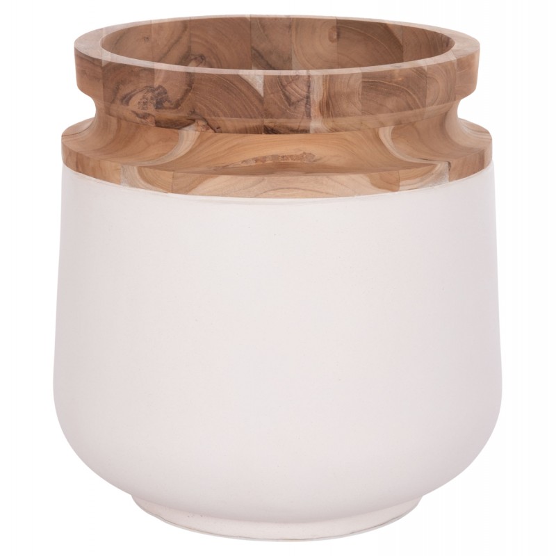 ΔΙΑΚΟΣΜΗΤΙΚΟ ΒΑΖΟ ΔΑΠΕΔΟΥ LINTER HM4662.02L FIBER CEMENT ΛΕΥΚΟ--ΞΥΛΟ ΤΕΑΚ Φ41x47Υεκ.