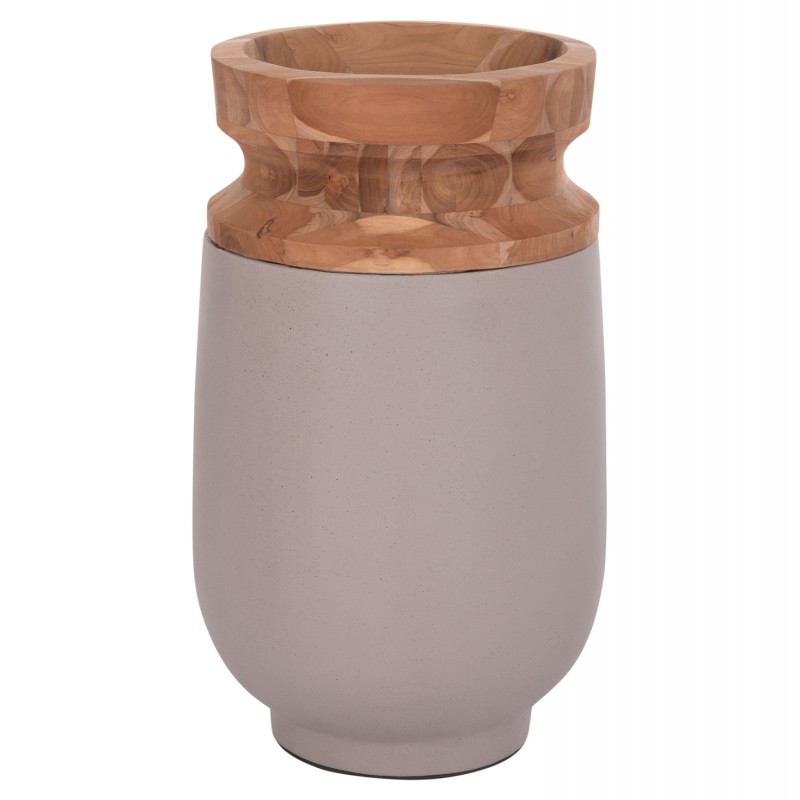 ΔΙΑΚΟΣΜΗΤΙΚΟ ΒΑΖΟ ΔΑΠΕΔΟΥ LINTER HM4662.05S FIBER CEMENT ΓΚΡΙ ΜΑΤ--ΞΥΛΟ ΤΕΑΚ Φ34x60Υεκ