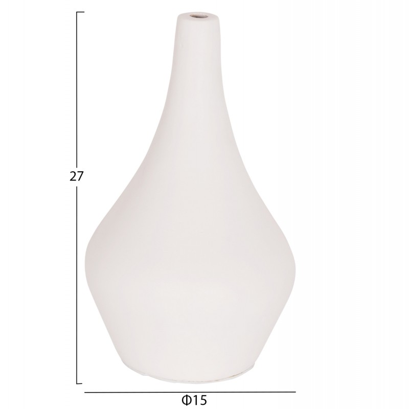 ΕΠΙΤΡΑΠΕΖΙΟ ΔΙΑΚΟΣΜΗΤΙΚΟ ΒΑΖΟ DENI HM4663.02S ΤΕΡΑΚΟΤΑ ΣΕ ΛΕΥΚΟ--Φ15x27Υεκ.