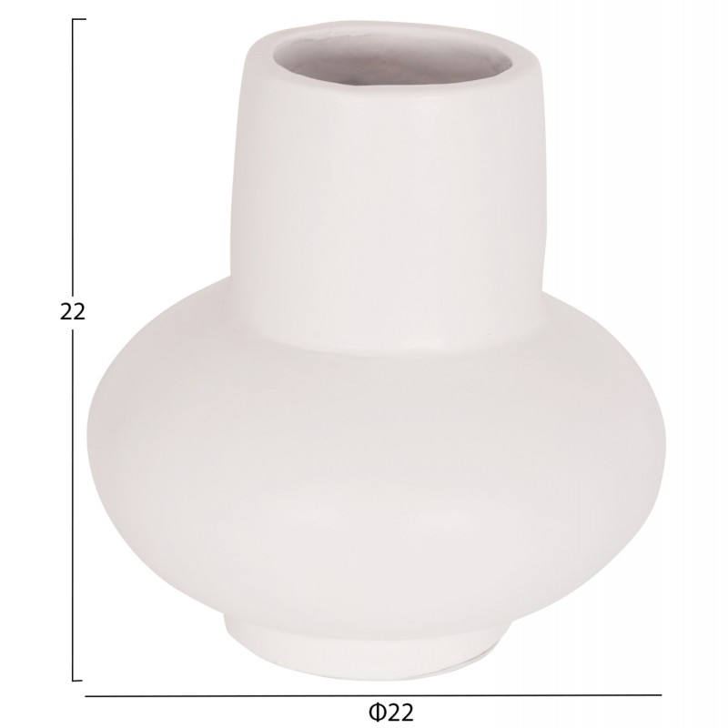 ΕΠΙΤΡΑΠΕΖΙΟ ΔΙΑΚΟΣΜΗΤΙΚΟ ΒΑΖΟ LEMA HM4664.02S ΤΕΡΑΚΟΤΑ ΣΕ ΛΕΥΚΟ--Φ22x22Υεκ.