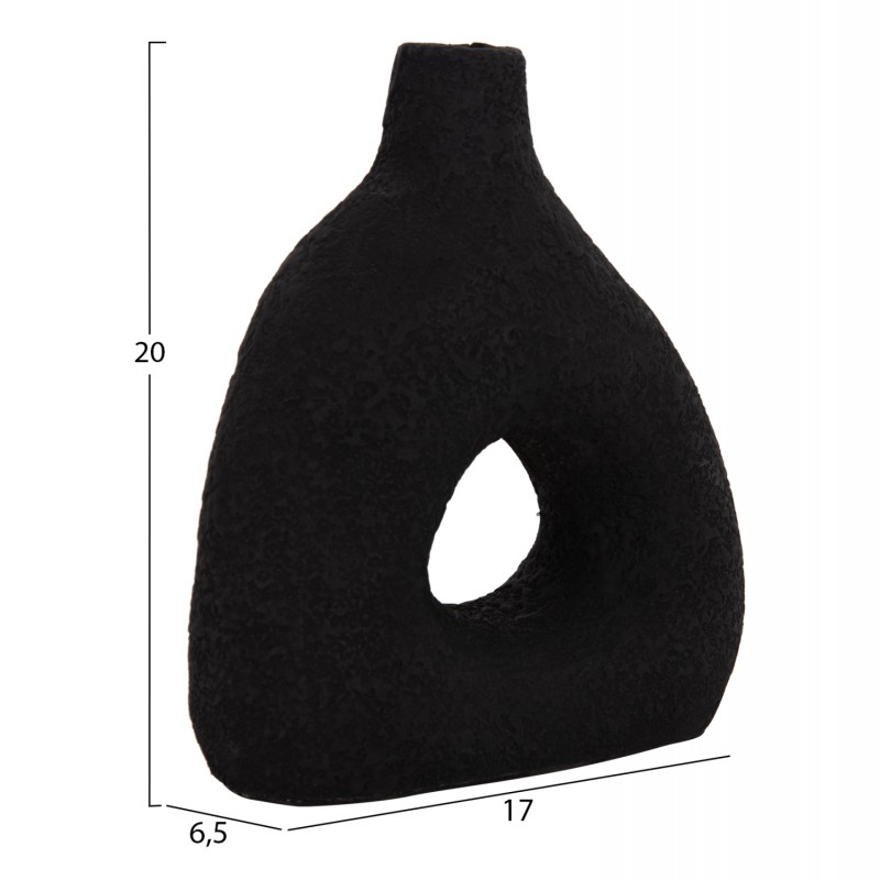 ΕΠΙΤΡΑΠΕΖΙΟ ΔΙΑΚΟΣΜΗΤΙΚΟ ΒΑΖΟ DECANT HM4667.01Μ ΤΕΡΑΚΟΤΑ ΣΕ ΜΑΥΡΟ--17x6.5x20Υεκ.