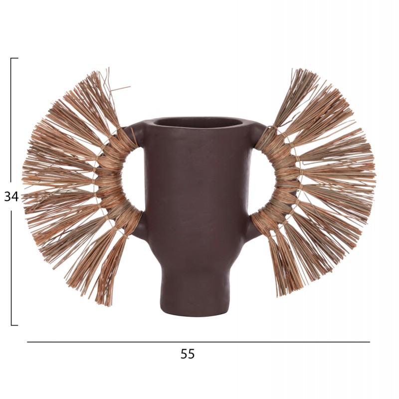 ΕΠΙΤΡΑΠΕΖΙΟ ΔΙΑΚΟΣΜΗΤΙΚΟ ΒΑΖΟ ALICA HM4668.07S ΣΟΚΟΛΑΤΙ ΤΕΡΑΚΟΤΑ & GRASS--55x19x34Υεκ