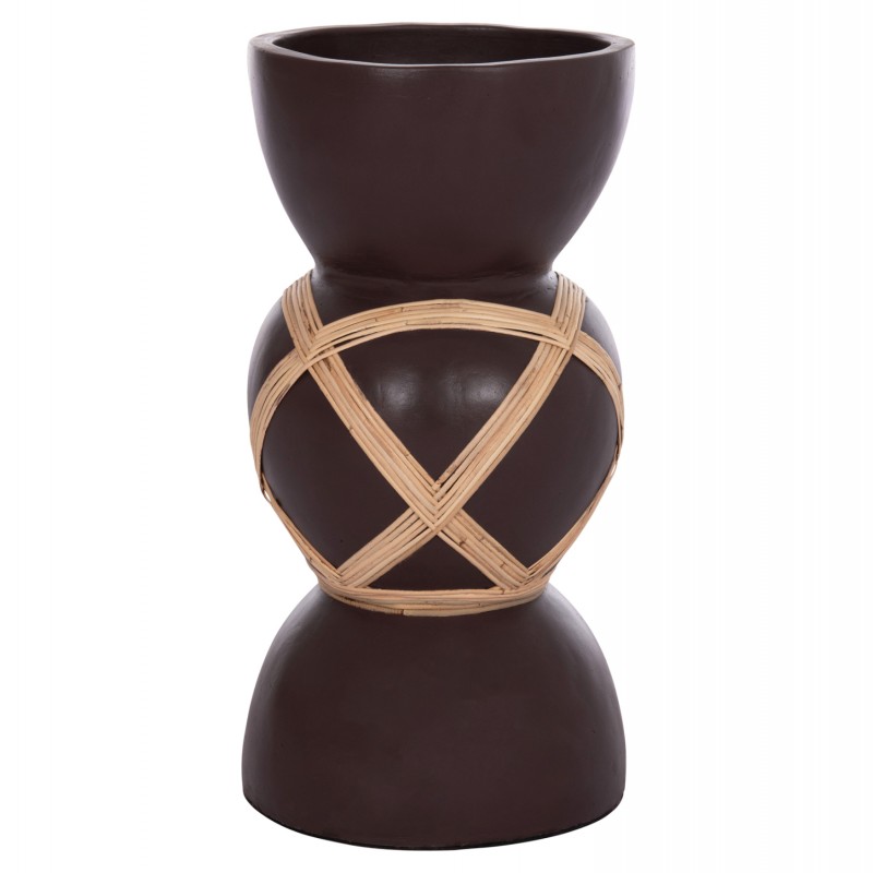 ΔΙΑΚΟΣΜΗΤΙΚΟ ΒΑΖΟ ΔΑΠΕΔΟΥ MAYNARD HM4672.07L FIBER CEMENT ΣΟΚΟΛΑΤΙ-RATTAN Φ32x62.5Υεκ