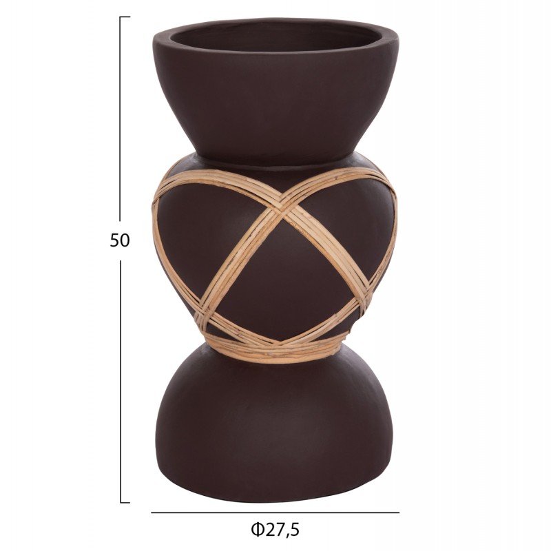 ΔΙΑΚΟΣΜΗΤΙΚΟ ΒΑΖΟ ΔΑΠΕΔΟΥ MAYNARD HM4672.07S FIBER CEMENT ΣΟΚΟΛΑΤΙ-RATTAN Φ27.5x50Υεκ