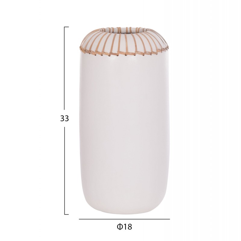 ΕΠΙΤΡΑΠΕΖΙΟ ΔΙΑΚΟΣΜΗΤΙΚΟ ΒΑΖΟ LENNOX HM4675.02S TΕΡΑΚΟΤΑ ΣΕ ΛΕΥΚΟ--Φ18x33Υεκ.