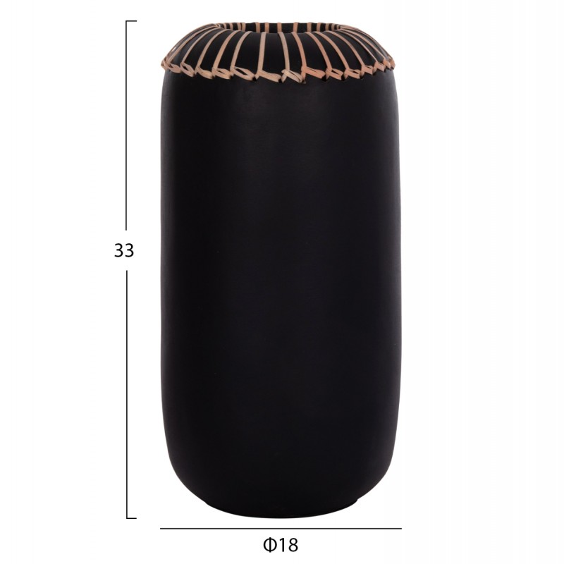 ΕΠΙΤΡΑΠΕΖΙΟ ΔΙΑΚΟΣΜΗΤΙΚΟ ΒΑΖΟ LENNOX HM4675.01S TΕΡΑΚΟΤΑ ΣΕ ΜΑΥΡΟ--Φ18x33Υεκ.