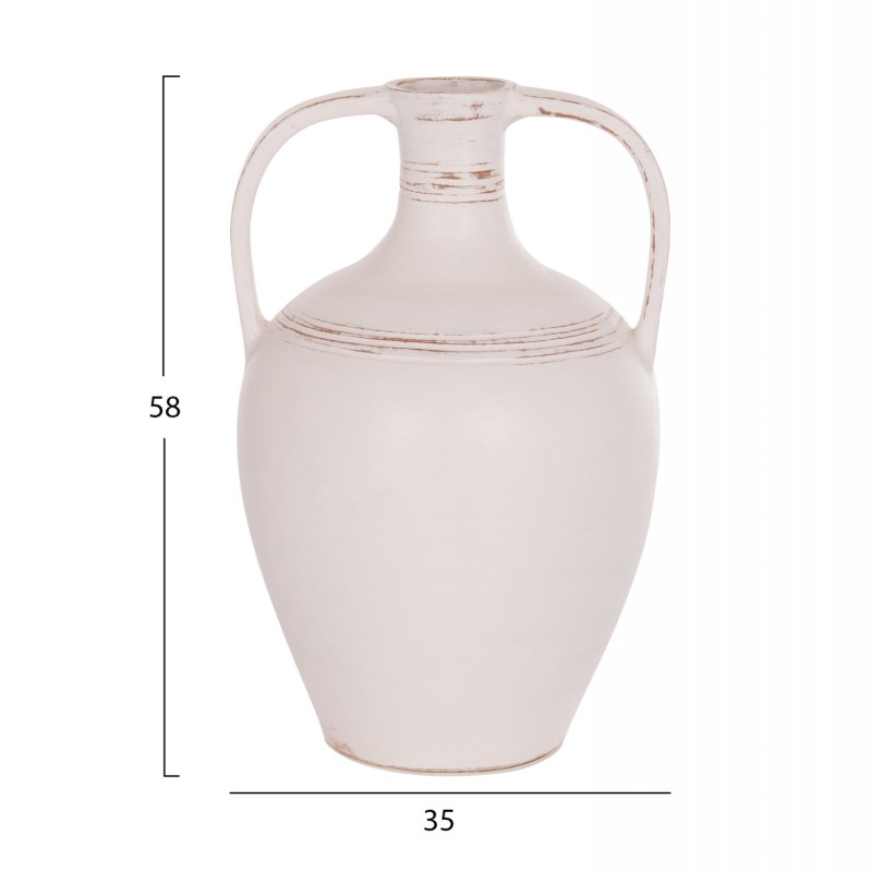 ΕΠΙΤΡΑΠΕΖΙΟΣ ΔΙΑΚΟΣΜΗΤΙΚΟΣ ΑΜΦΟΡΕΑΣ FEAX HM4676.02L ΛΕΥΚΗ ΤΕΡΑΚΟΤΑ--35x35x58Υεκ.